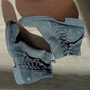 Born Black Suede Lace-Up Ankle Boots